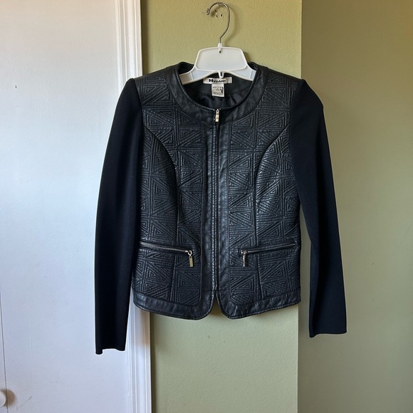 Nygard Collection Leather/Knit Jacket Size Petite 4-6 - Picture 3 of 9